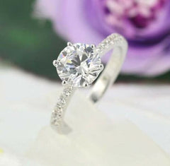 2.5 Carat Round Cut Diamond Engagement Ring for Women, Wedding Ring