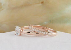 1.5 Carat Round Cut Diamond Engagement Ring for Women, Bridal Set Wedding Ring, Handmade Ring, Christmas Gifts