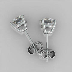 4 TCW Round Cut Diamond Stud Earrings For Women, Engagement Earrings, Christmas Gifts