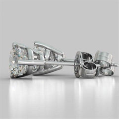 4 TCW Round Cut Diamond Stud Earrings For Women, Engagement Earrings, Christmas Gifts