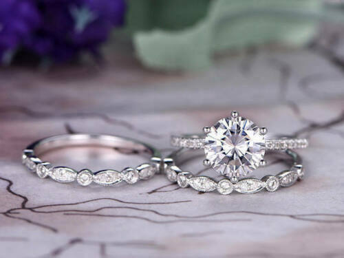 2 Carat Round Cut Diamond Engagement Ring for Women, Bridal Set Wedding Ring, Anniversary Gifts