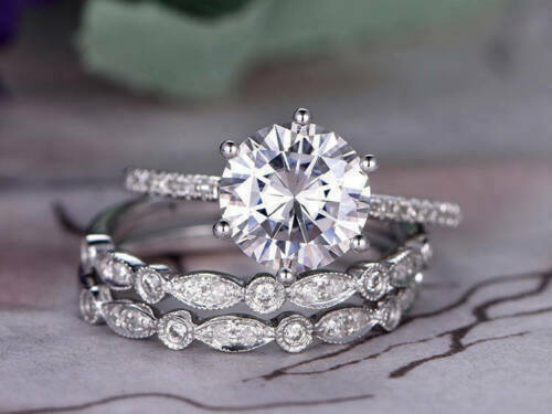 2 Carat Round Cut Diamond Engagement Ring for Women, Bridal Set Wedding Ring, Anniversary Gifts