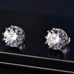 4 TCW Round Cut Diamond Stud Earrings For Women, Wedding Earrings, Christmas Gifts, Engagement Earrings