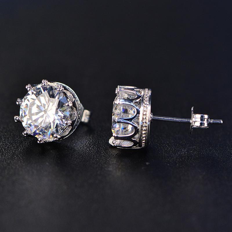 4 TCW Round Cut Diamond Stud Earrings For Women, Wedding Earrings, Christmas Gifts, Engagement Earrings