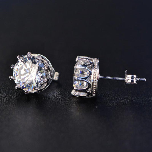 4 TCW Round Cut Diamond Stud Earrings For Women, Wedding Earrings, Christmas Gifts, Engagement Earrings