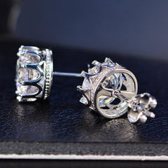 4 TCW Round Cut Diamond Stud Earrings For Women, Wedding Earrings, Christmas Gifts, Engagement Earrings