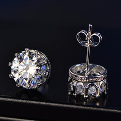 4 TCW Round Cut Diamond Stud Earrings For Women, Wedding Earrings, Christmas Gifts, Engagement Earrings