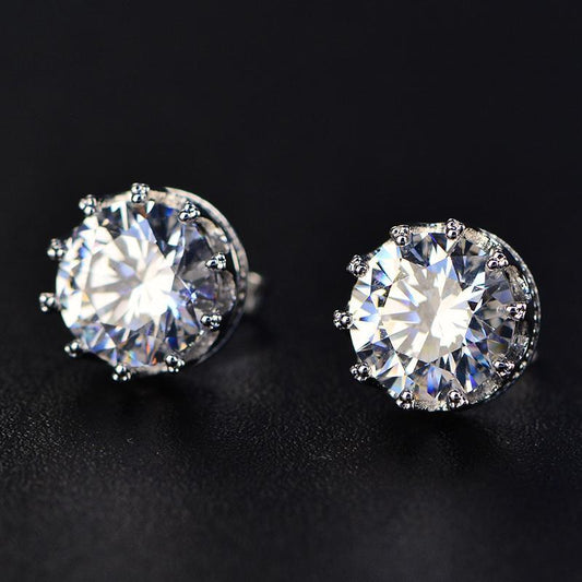 4 TCW Round Cut Diamond Stud Earrings For Women, Wedding Earrings, Christmas Gifts, Engagement Earrings
