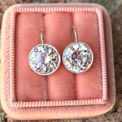 4 TCW Round Cut Diamond Stud Earrings For Women, Bezel Set Earrings, Christmas Gifts, Wedding Earrings, Lever Back Earrings