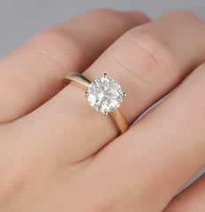 2.5 Carat Round Cut CVD Lab Grown Diamond Engagement Ring, Solitaire Wedding Ring, Christmas Gifts, Anniversary Gifts, Engagement Gifts