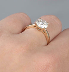 2.5 Carat Round Cut CVD Lab Grown Diamond Engagement Ring, Solitaire Wedding Ring, Christmas Gifts, Anniversary Gifts, Engagement Gifts
