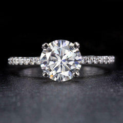 3 Carat Round Cut Diamond Engagement Ring for Women, Wedding Ring, Christmas Gifts