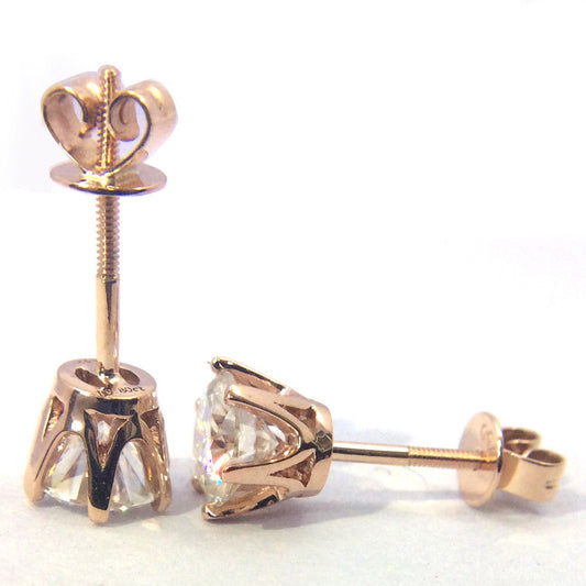 4 TCW Round Cut Diamond Stud Earrings For Women, Wedding Earrings, Christmas Gifts, Engagement Earrings