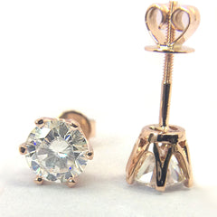 4 TCW Round Cut Diamond Stud Earrings For Women, Wedding Earrings, Christmas Gifts, Engagement Earrings