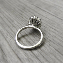 1.5 Carat Blue Round Cut Diamond Engagement Ring for Women, Wedding Ring, Halo Engagement Ring, Anniversary Gifts