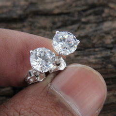 4 TCW Round Cut Diamond Stud Earrings For Women, Wedding Earrings, Christmas Gifts