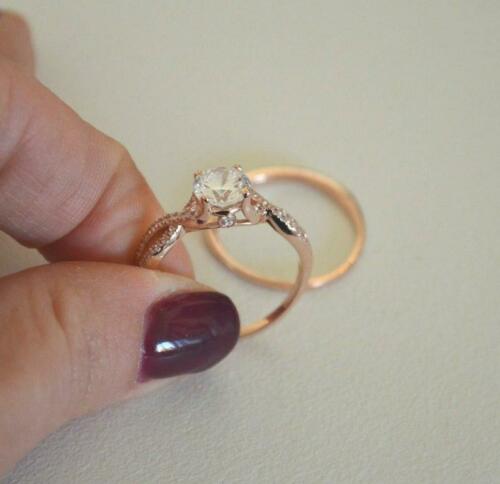 1.5 Carat Round Cut Diamond Engagement Ring for Women, Twisted Ring, Bridal Set Wedding Ring, Anniversary Gift For Her