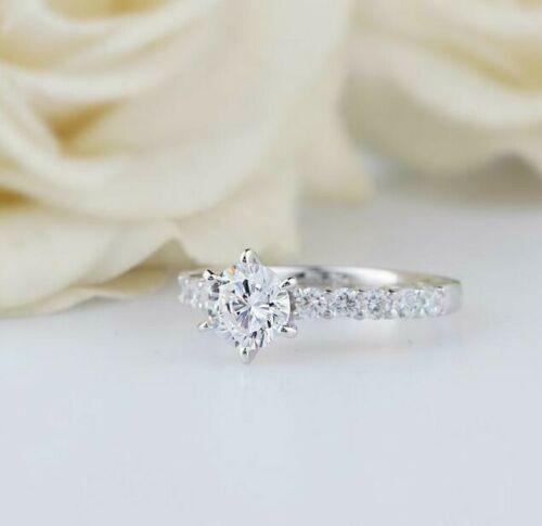 1.5 Carat Round Cut Diamond Engagement Ring for Women, Wedding Ring