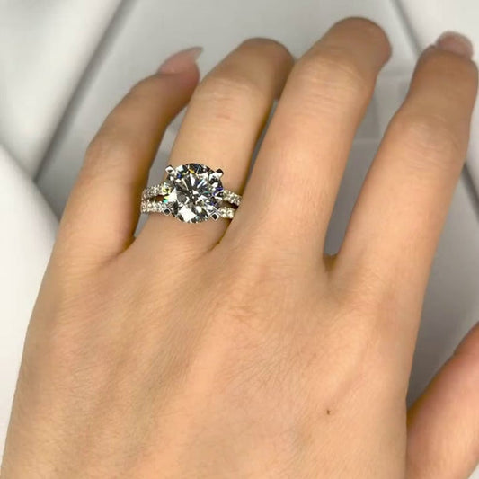 3.5 Carat Round Cut Diamond Engagement Ring for Women, Wedding Ring, Anniversary Gifts