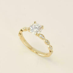 1.5 Carat Round Cut Diamond Engagement Ring for Women, Solitaire Accents Wedding Ring, Christmas Gifts