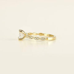 1.5 Carat Round Cut Diamond Engagement Ring for Women, Solitaire Accents Wedding Ring, Christmas Gifts