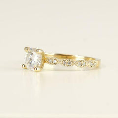 1.5 Carat Round Cut Diamond Engagement Ring for Women, Solitaire Accents Wedding Ring, Christmas Gifts