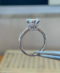 2.5 Carat Round Cut Diamond Engagement Ring for Women, Hidden Halo Ring, Wedding Ring, Christmas Gifts