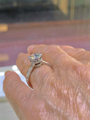 2.5 Carat Round Cut Diamond Engagement Ring for Women, Hidden Halo Ring, Wedding Ring, Christmas Gifts