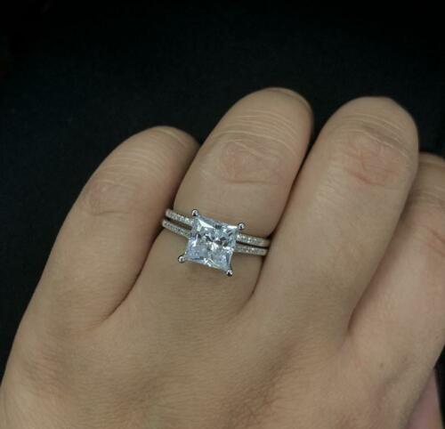 2.5 Carat Princess Cut Diamond Engagement Ring for Women, Bridal Set Wedding Ring, Anniversary Gifts For Her