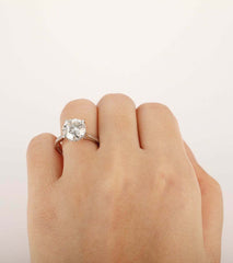 3 Carat Round CVD Lab Grown Diamond Engagement Ring for Women, Solitaire Engagement Ring, Christmas Gifts, Anniversary Gifts, Wedding Ring
