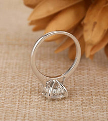 3 Carat Round CVD Lab Grown Diamond Engagement Ring for Women, Solitaire Engagement Ring, Christmas Gifts, Anniversary Gifts, Wedding Ring