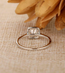 2 Carat Cushion Cut Diamond Engagement Ring For Women, Halo Engagement Ring, Wedding Ring, Christmas Gifts