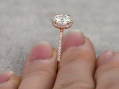 2 Carat Round Cut Diamond Engagement Ring For Women, Halo Ring Set, Wedding Ring, Anniversary Gifts