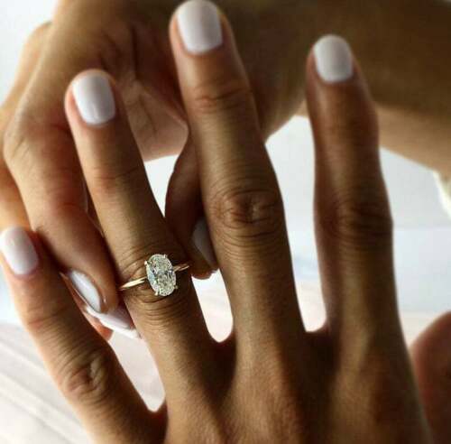 2.5 Carat Oval Cut CVD Lab Grown Diamond Engagement Ring for Women, Solitaire Ring, Christmas Gifts, Wedding Ring