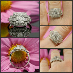 1 Carat Round Cut Diamond Engagement Ring for Women, Art Deco Ring Wedding Ring, Handmade Ring