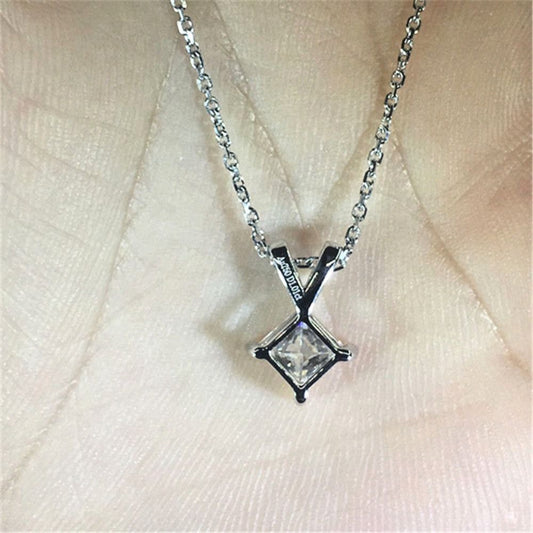 1.5 CT Princess Cut Diamond Charm Pendant For Women, Wedding Pendant, Christmas Gifts, Anniversary Gifts