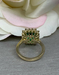 1.5 Carat Green Emerald Cut Diamond Engagement Ring for Women, Wedding Ring, Anniversary Gifts For Her