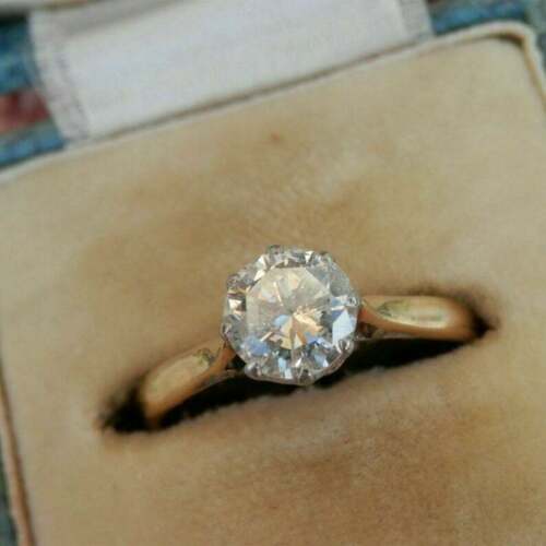 1.5 Carat Round Cut Diamond Engagement Ring For Women, Wedding Ring, Solitaire Ring, Handmade Ring