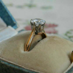 1.5 Carat Round Cut Diamond Engagement Ring For Women, Wedding Ring, Solitaire Ring, Handmade Ring