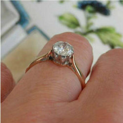 1.5 Carat Round Cut Diamond Engagement Ring For Women, Wedding Ring, Solitaire Ring, Handmade Ring
