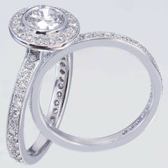 1 Carat Round Cut Diamond Engagement Ring for Women, Halo Ring Set, Wedding Ring, Bridal Set Ring, Anniversary Gifts