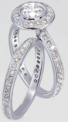 1 Carat Round Cut Diamond Engagement Ring for Women, Halo Ring Set, Wedding Ring, Bridal Set Ring, Anniversary Gifts