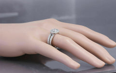 1 Carat Round Cut Diamond Engagement Ring for Women, Halo Ring Set, Wedding Ring, Bridal Set Ring, Anniversary Gifts