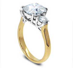 3 Carat Cushion Cut Diamond Engagement Ring for Women, Three Stone Ring, Wedding Ring, Anniversary Gifts