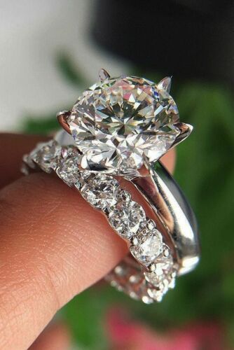2.5 Carat Round Cut Diamond Engagement Ring for Women, Bridal Set Wedding Ring