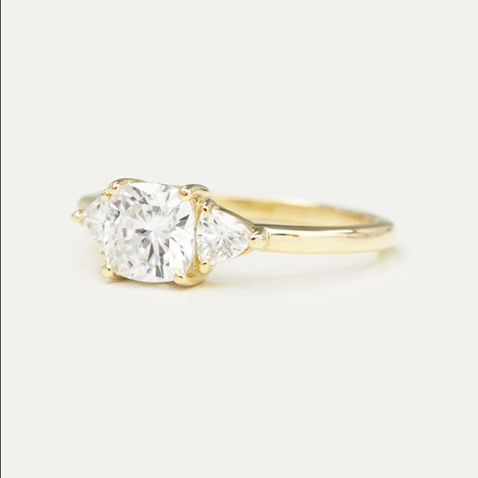 2 Carat Cushion Cut Diamond Engagement Ring for Women, Three Stone Ring, Wedding Ring, Anniversary Gifts, Christmas Gifts