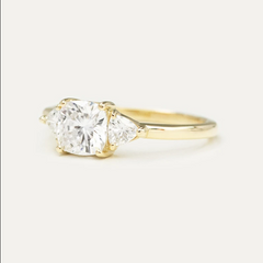 2 Carat Cushion Cut Diamond Engagement Ring for Women, Three Stone Ring, Wedding Ring, Anniversary Gifts, Christmas Gifts