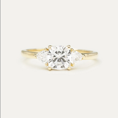 2 Carat Cushion Cut Diamond Engagement Ring for Women, Three Stone Ring, Wedding Ring, Anniversary Gifts, Christmas Gifts