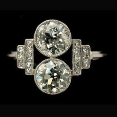2 Carat Round Cut CVD Lab Grown Diamond Engagement Ring for Women, Art Deco Ring, Wedding Ring, Bezel Set Ring