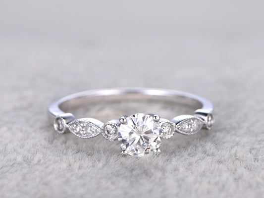 1 Carat Round Cut Diamond Engagement Ring for Women, Wedding Ring